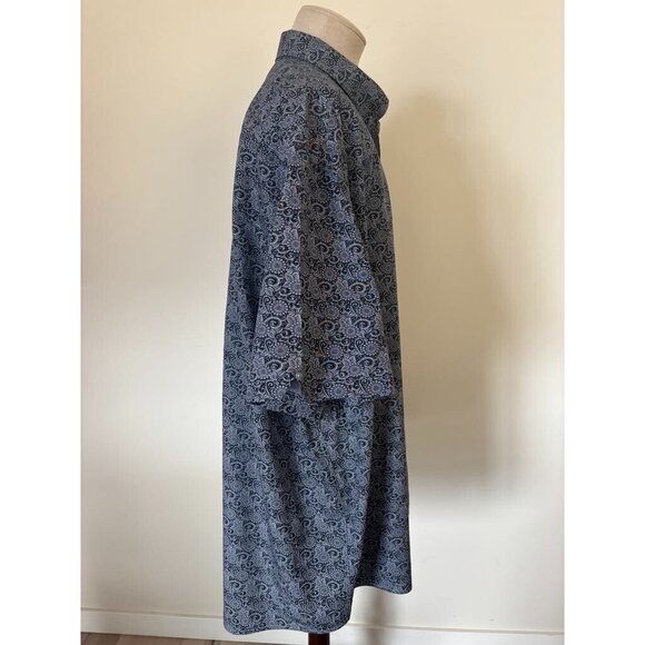 BEN SHERMAN Short Sleeve Shirt Button Sleeve Mens Size 4XL Blue Floral - Picture 4 of 9